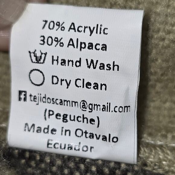 Tejidos Cam Alpaca Wool Poncho Sweater Hooded Bohemian  Boho Western Equestrian - Picture 5 of 8